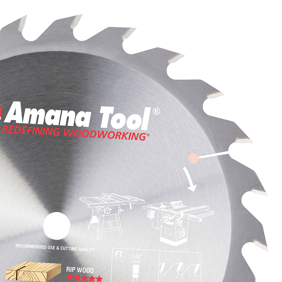 Amana 610240 Carbide Tipped Ripping Standard 10 Inch Dia x 24T FT, 20 Deg, 5/8 Bore