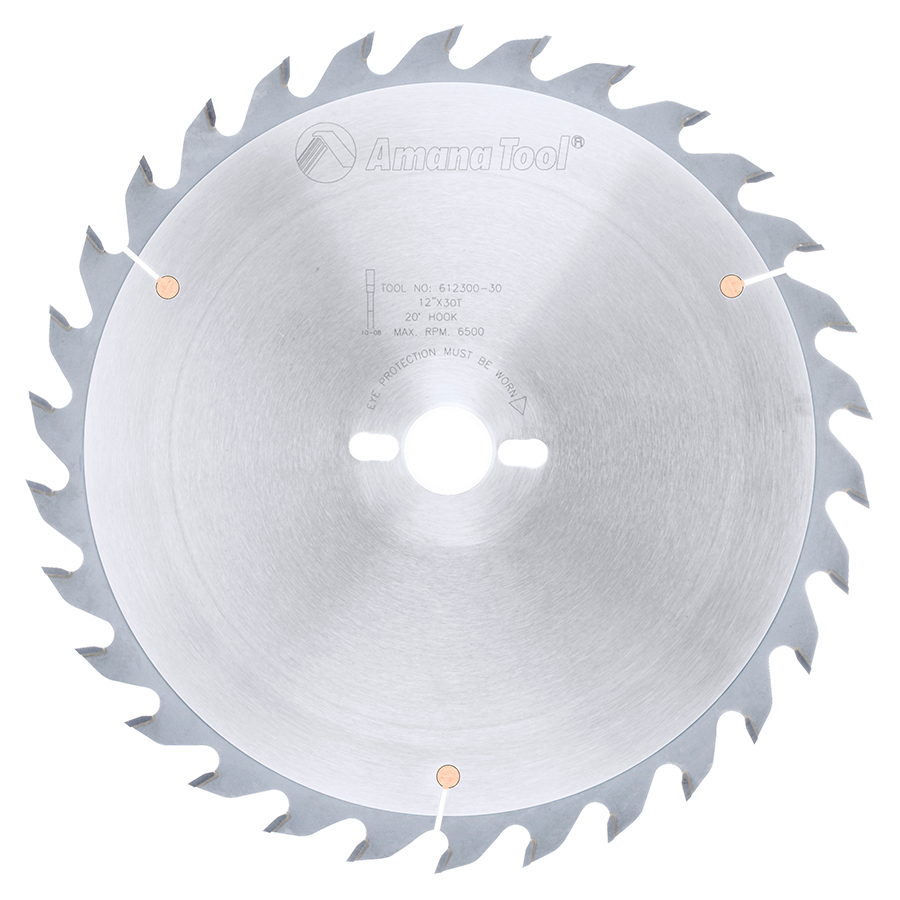 Amana 612300-30 Carbide Tipped Ripping Standard 12 Inch Dia x 30T FT, 20 Deg, 30mm Bore