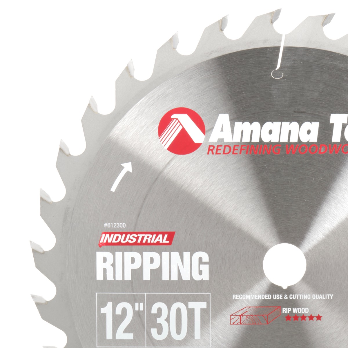 Amana 612300 Carbide Tipped Ripping Standard 12 Inch Dia x 30T FT, 20 Deg, 1 Inch Bore