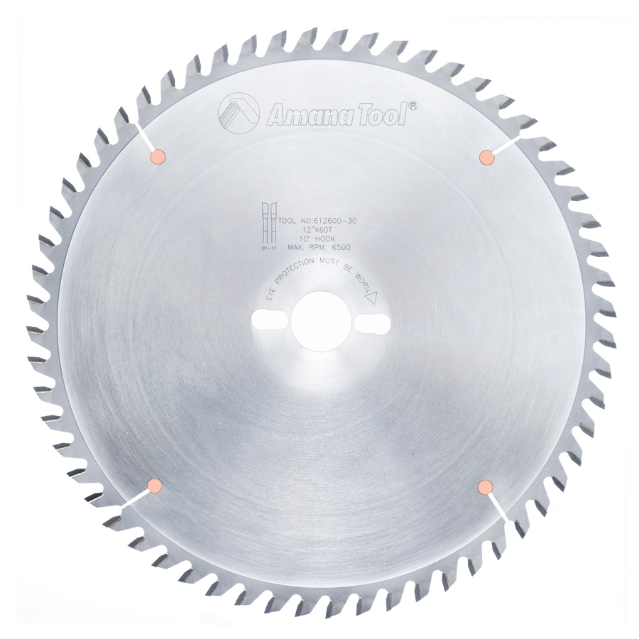 Amana 612600-30 Carbide Tipped Cut-Off and Crosscut 12 Inch Dia x 60T ATB, 10 Deg, 30mm Bore
