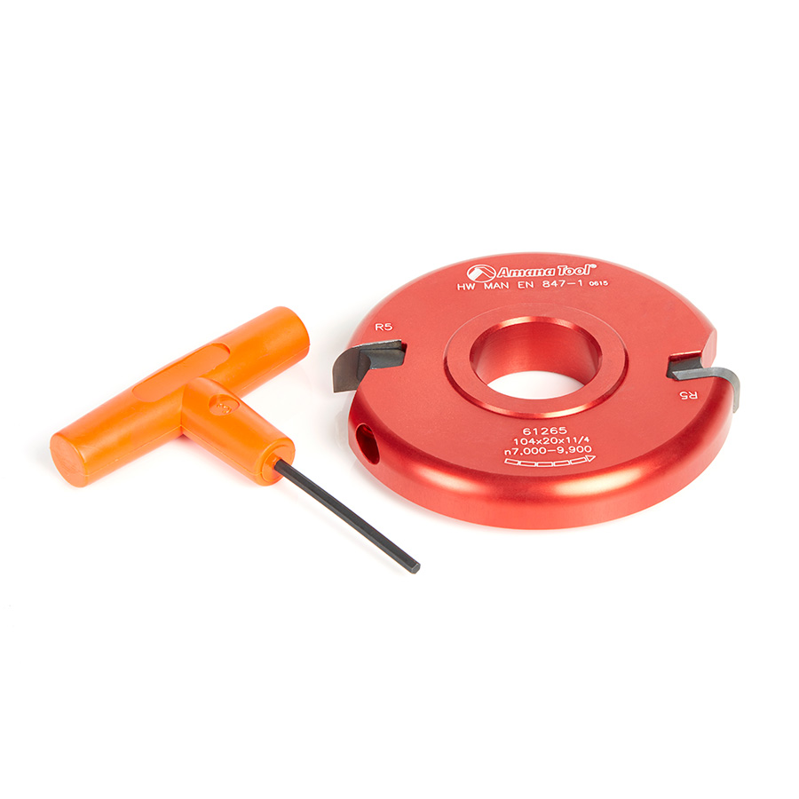 Amana 61265 Insert Carbide Aluminum Back Cutter 104mm (4-3/32) Dia x 5/16 Radius x 18mm (23/32) x 1-1/4 Bore