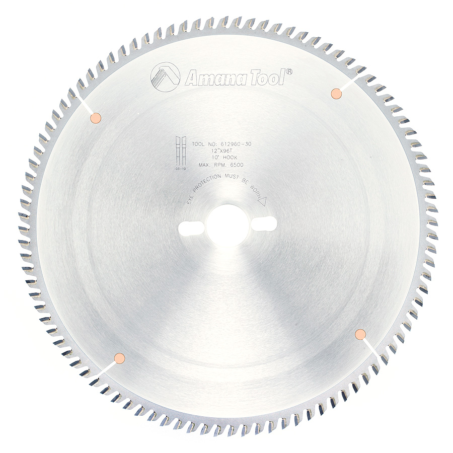 Amana 612960-30 Carbide Tipped Trim 12 Inch Dia x 96T ATB, 10 Deg, 30mm Bore