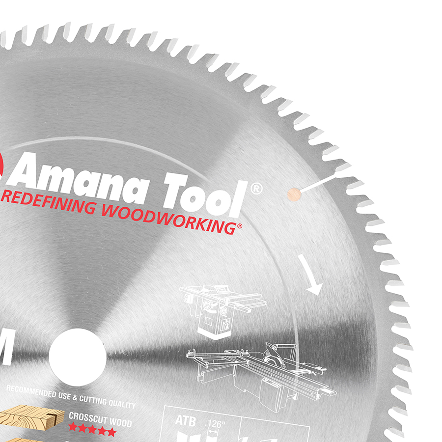 Amana 612960 Carbide Tipped Trim 12 Inch Dia x 96T ATB, 10 Deg, 1 Inch Bore