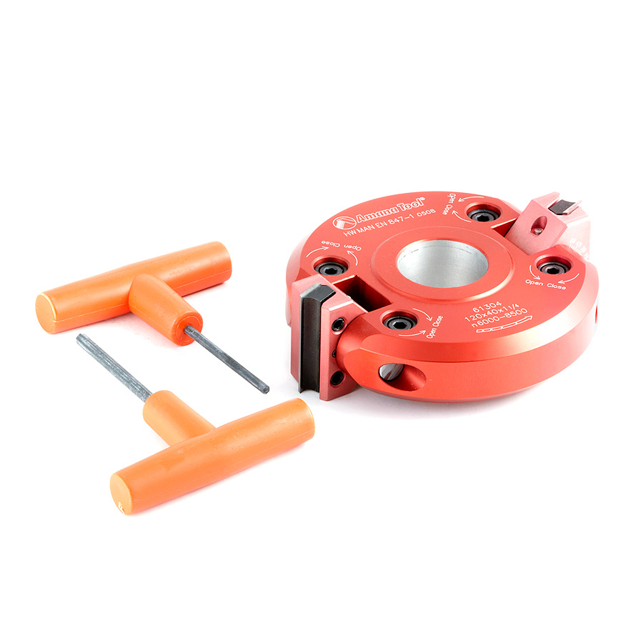 Amana 61304 Insert Carbide Aluminum Adjustable Chamfer -45 to +45 x 120mm (4-3/4) Dia x 40mm (1-1/2) x 1-1/4 Bore