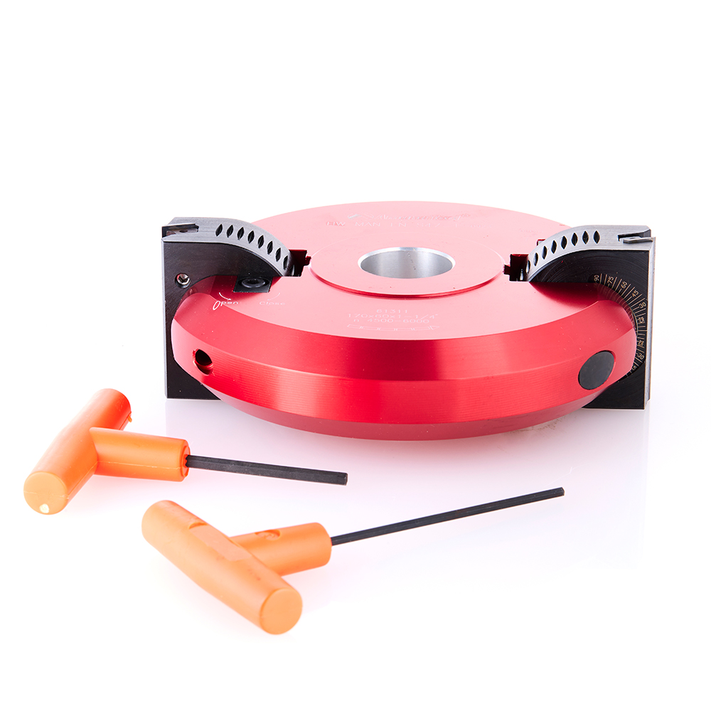 Amana 61311 Insert Carbide Aluminum Adjustable Chamfer -90.0 to +90.0 x 170mm (6-11/16) Dia x 60mm (2) x 1-1/4 Bore