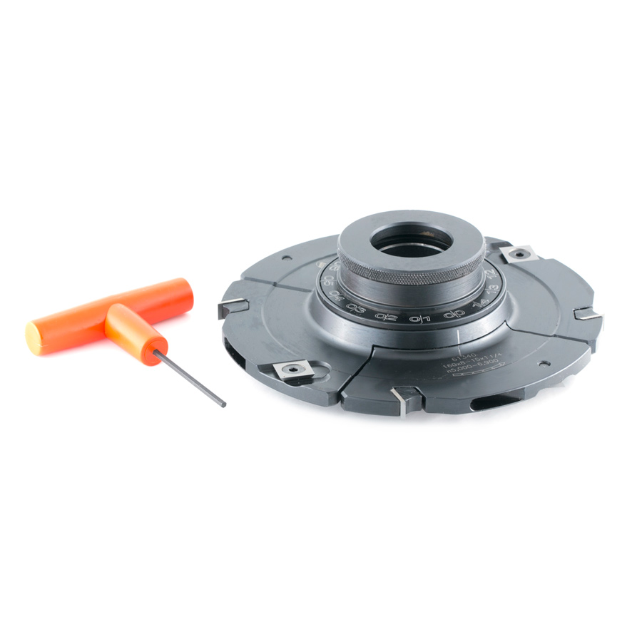 Amana 61340 Insert Carbide Adjustable Groove with Scorer & Ring Nut 160mm (6-5/16) Dia x 8 to 15mm (5/16 to 19/32) x 1-1/4 Bore