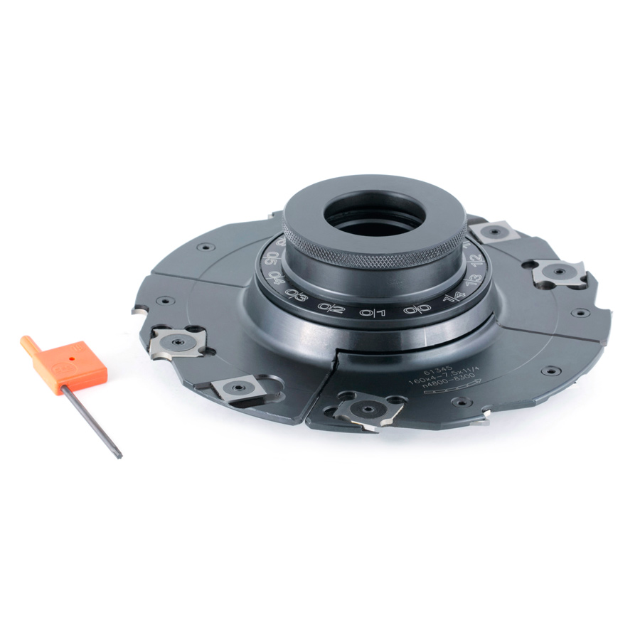Amana 61345 Insert Carbide Adjustable Groove with Scorer & Ring Nut 160mm (6-5/16) Dia x 4.0 to 7.5mm (5/32 to 19/64) x 1-1/4 Bore