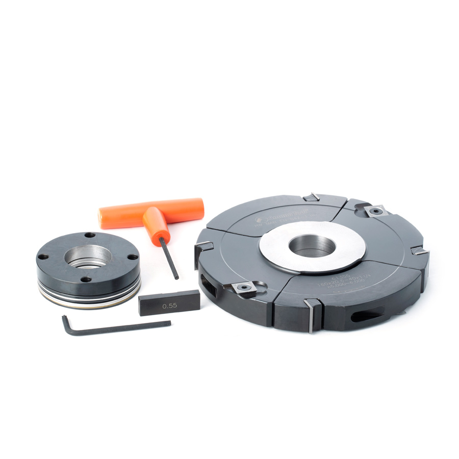 Amana 61355 Insert Carbide Adjustable Groove & Rabbet with Scorer 160mm (6-5/16) Dia x 20.6 to 40mm (13/16 to 1-9/16) x 1-1/4 Bore