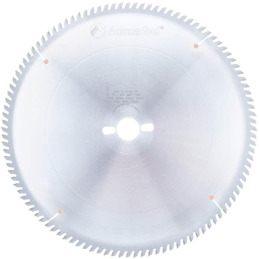 Amana 614108-30 Carbide Tipped Trim 14 Inch Dia x 108T ATB, 10 Deg, 30mm Bore