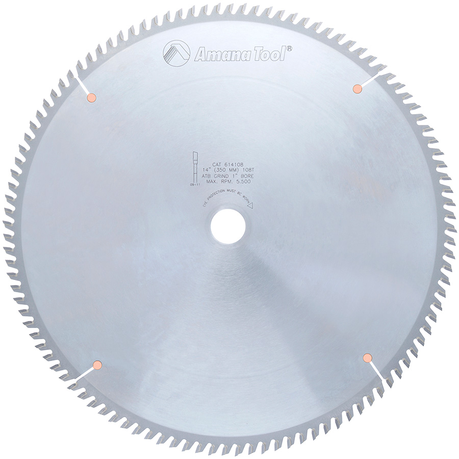 Amana 614108 Carbide Tipped Trim 14 Inch Dia x 108T ATB, 10 Deg, 1 Inch Bore