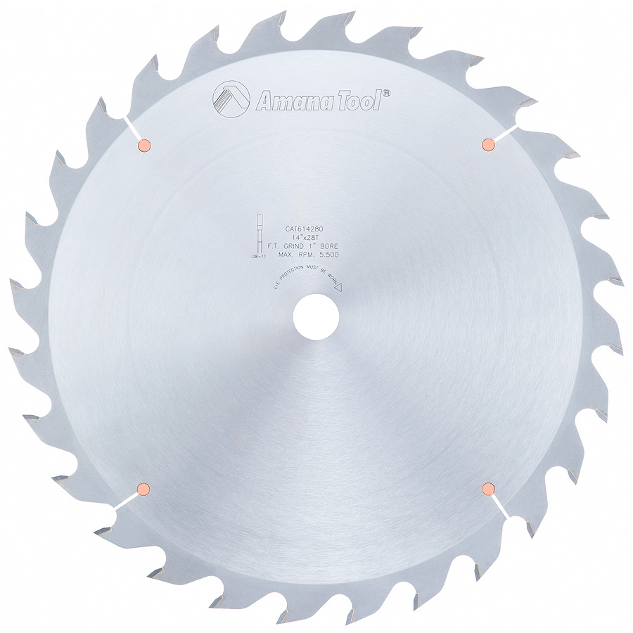 Amana 614280 Carbide Tipped Ripping Standard 14 Inch Dia x 28T FT, 18 Deg, 1 Inch Bore