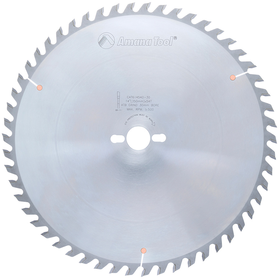 Amana 614540-30 Carbide Tipped General Purpose 14 Inch Dia x 54T ATB, 15 Deg, 30mm Bore
