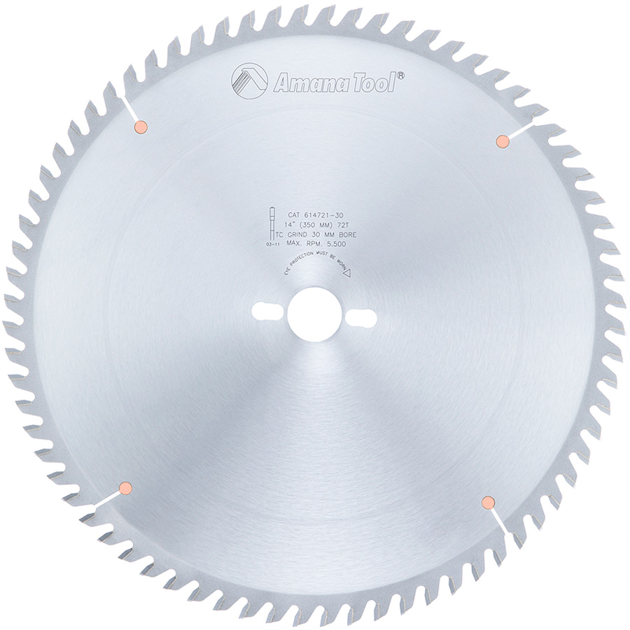 Amana 614721-30 Carbide Tipped Heavy Duty General Purpose 14 Inch Dia x 72T ATB, 10 Deg, 30mm Bore