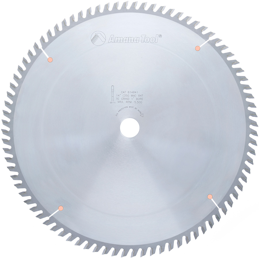 Amana 614841 Carbide Tipped Heavy Duty General Purpose 14 Inch Dia x 84T TCG, 10 Deg, 1 Bore
