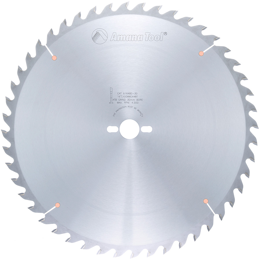 Amana 616480-30 Carbide Tipped General Purpose 16 Inch Dia x 48T ATB, 15 Deg, 30mm Bore
