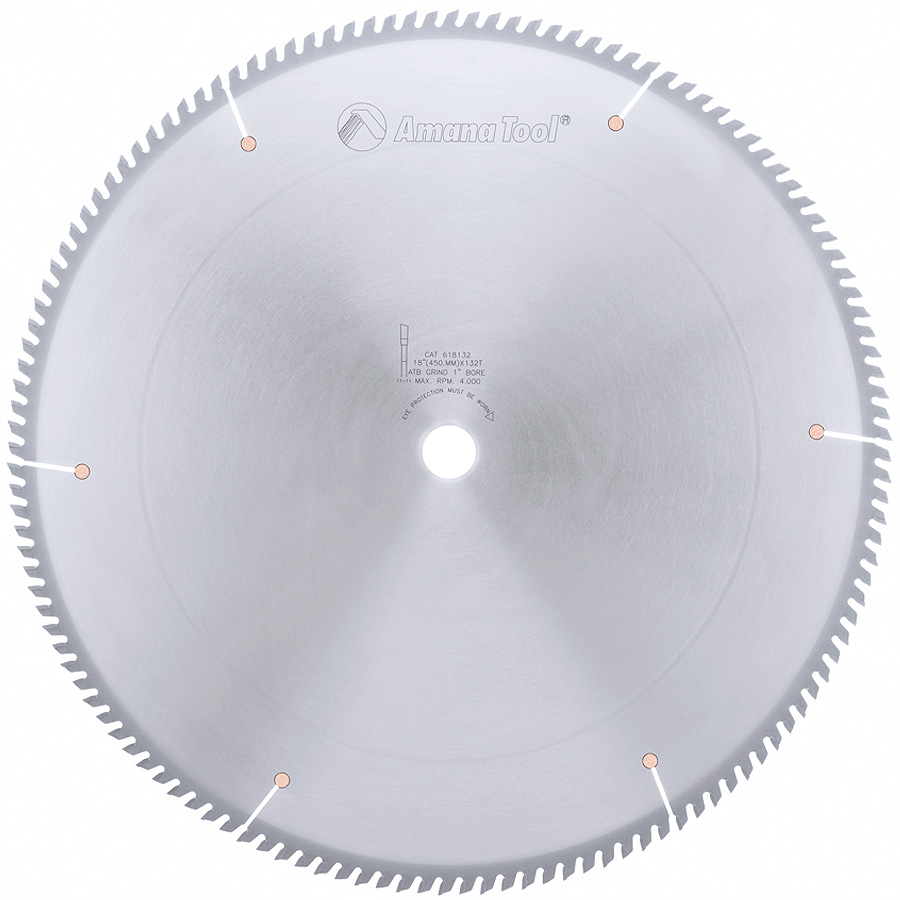 Amana 618132 Carbide Tipped Trim 18 Inch Dia x 132T ATB, 10 Deg, 1 Inch Bore