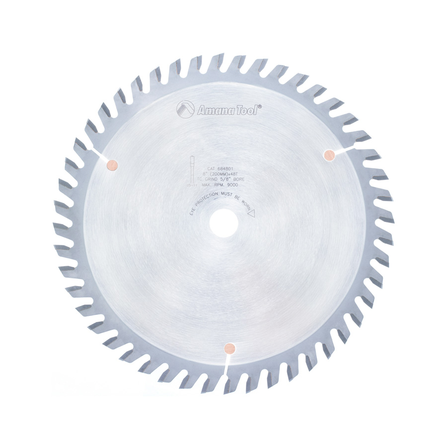 Amana 684801 Carbide Tipped Heavy Duty General Purpose 8 Inch Dia x 48T TCG, 10 Deg, 5/8 Bore