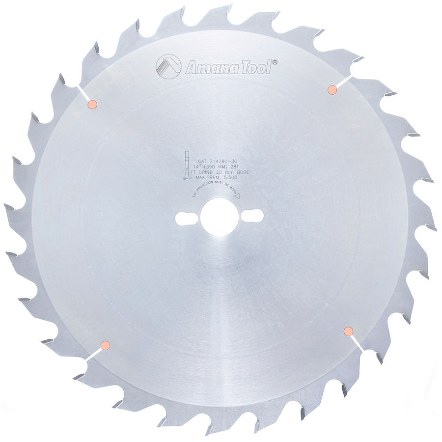 Amana 714280-30 Carbide Tipped Heavy-Duty Ripping 14 Inch Dia x 28T FT, 18 Deg, 30mm Bore