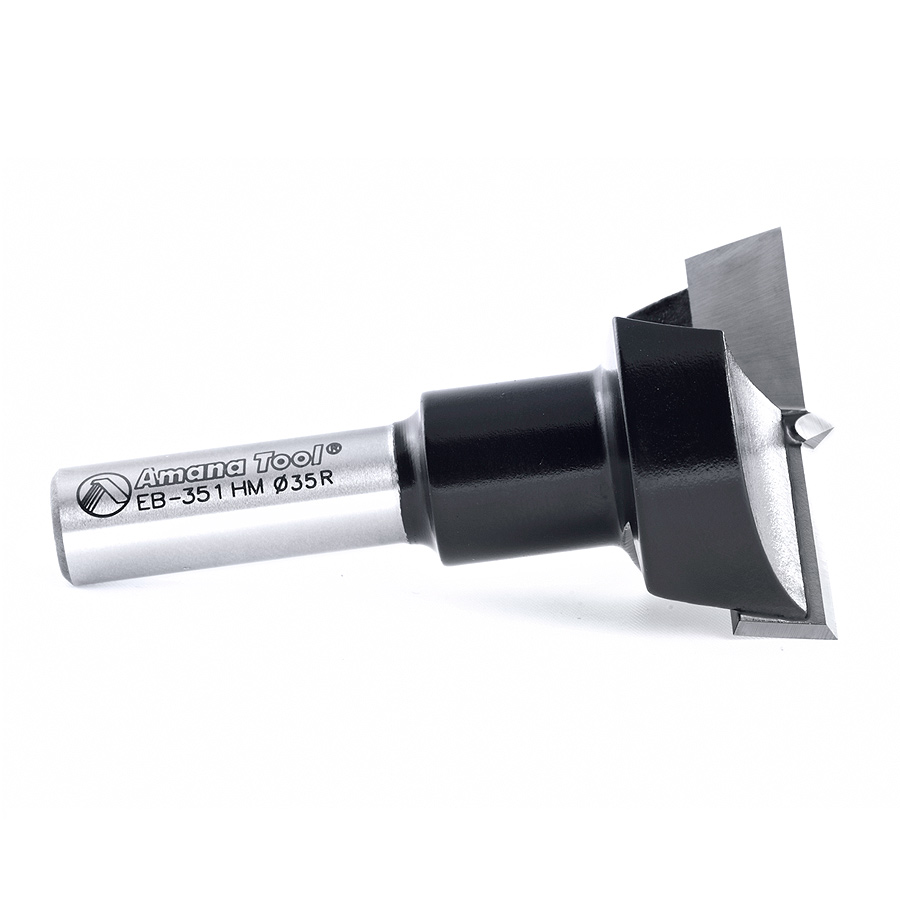 Amana EB-351 Carbide Tipped Economy Hinge Boring Bit R/H 35mm Dia x 57mm Long x 3/8 Shank