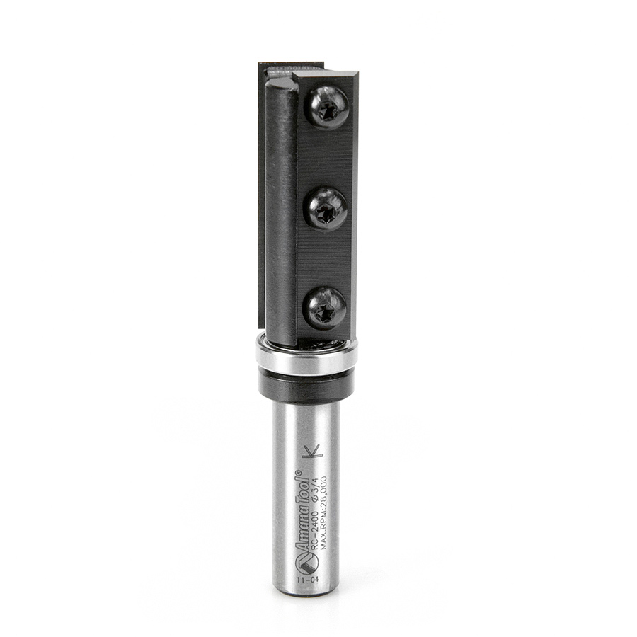 Amana RC-2400 Insert Solid Carbide Flush Trim Template 3/4 Dia x 50mm x 1/2 Inch Shank with Upper BB