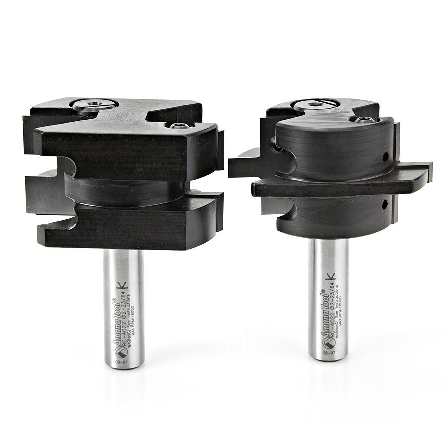 Amana RC-4022 Mission Style Adjustable Insert Tongue & Groove 2-3/8 Dia x 1-3/16 x 1/2 Inch Shank Set