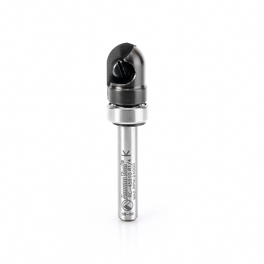 Amana RC-45910 Carbide Tipped Insert Core Box 1/4 Radius x 1/2 Dia x 1/2 x 1/4 Inch Shank Single Flute Router Bit