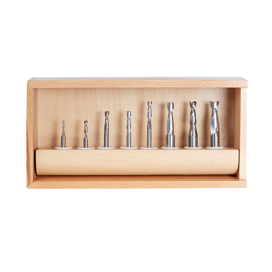 Amana AMS-121 8-Piece Up-Cut Spiral CNC Router Bit Collection