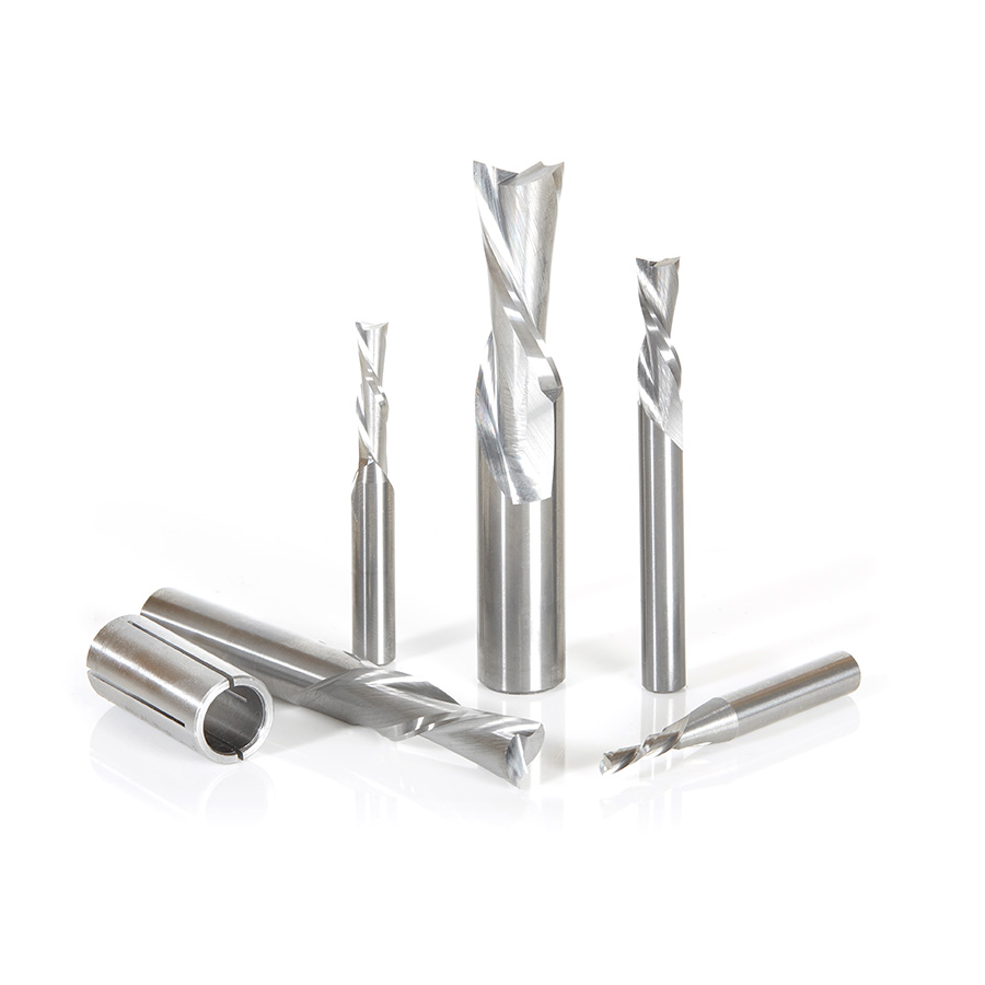 Amana AMS-122 5-Piece Down-Cut Spiral Router Bit Collection