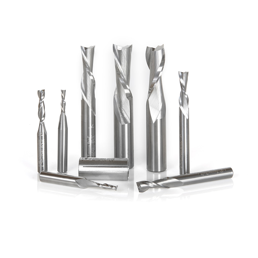 Amana AMS-125 8-Piece Up & Down-Cut Spiral CNC Router Bit Collection