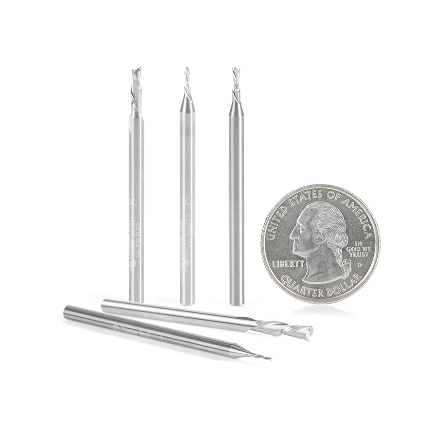 Amana AMS-126 5-Piece Spiral Flute Plunge Down-Cut Inlay Router Bit Set