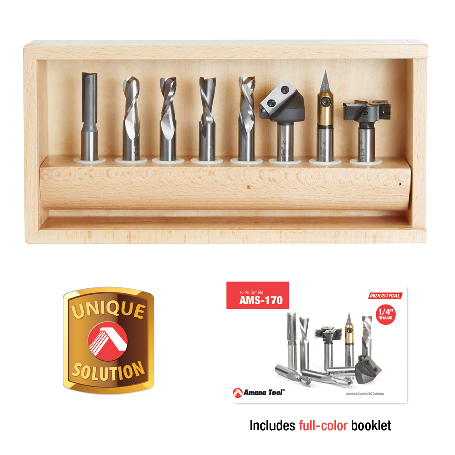 Amana AMS-170 8-Pc General Purpose CNC Router Bit Collection, 1/2 Inch Shank