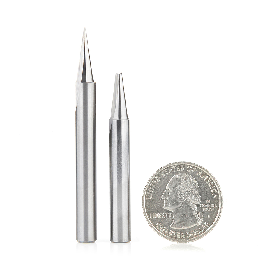 Amana AMS-198 2-Pc Carving/Engraving CNC Router Bit Pack, 1/4 Inch Shank