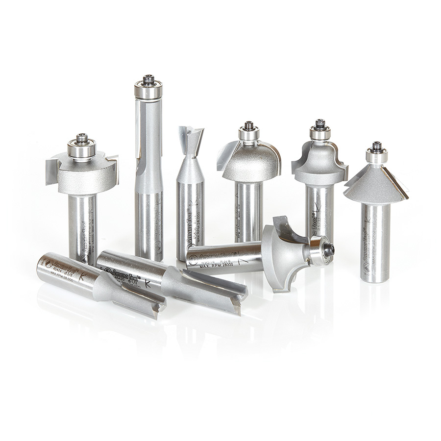 Amana AMS-211 9-Piece Carbide Tipped Set 1/2 Inch Shank