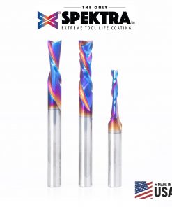 Amana AMS-330-K 3-Pc Spektra, Extreme Tool Life Coated CNC Cabinet Making with Custom Diameter Pin Holes Router Bit Pack