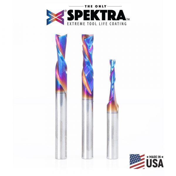 Amana AMS-330-K 3-Pc Spektra, Extreme Tool Life Coated CNC Cabinet Making with Custom Diameter Pin Holes Router Bit Pack