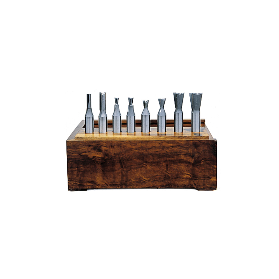 Amana AMS-408 8-Piece Carbide Tipped Dovetail for Incra Jig & Jointech 1/2 Inch Shank Set