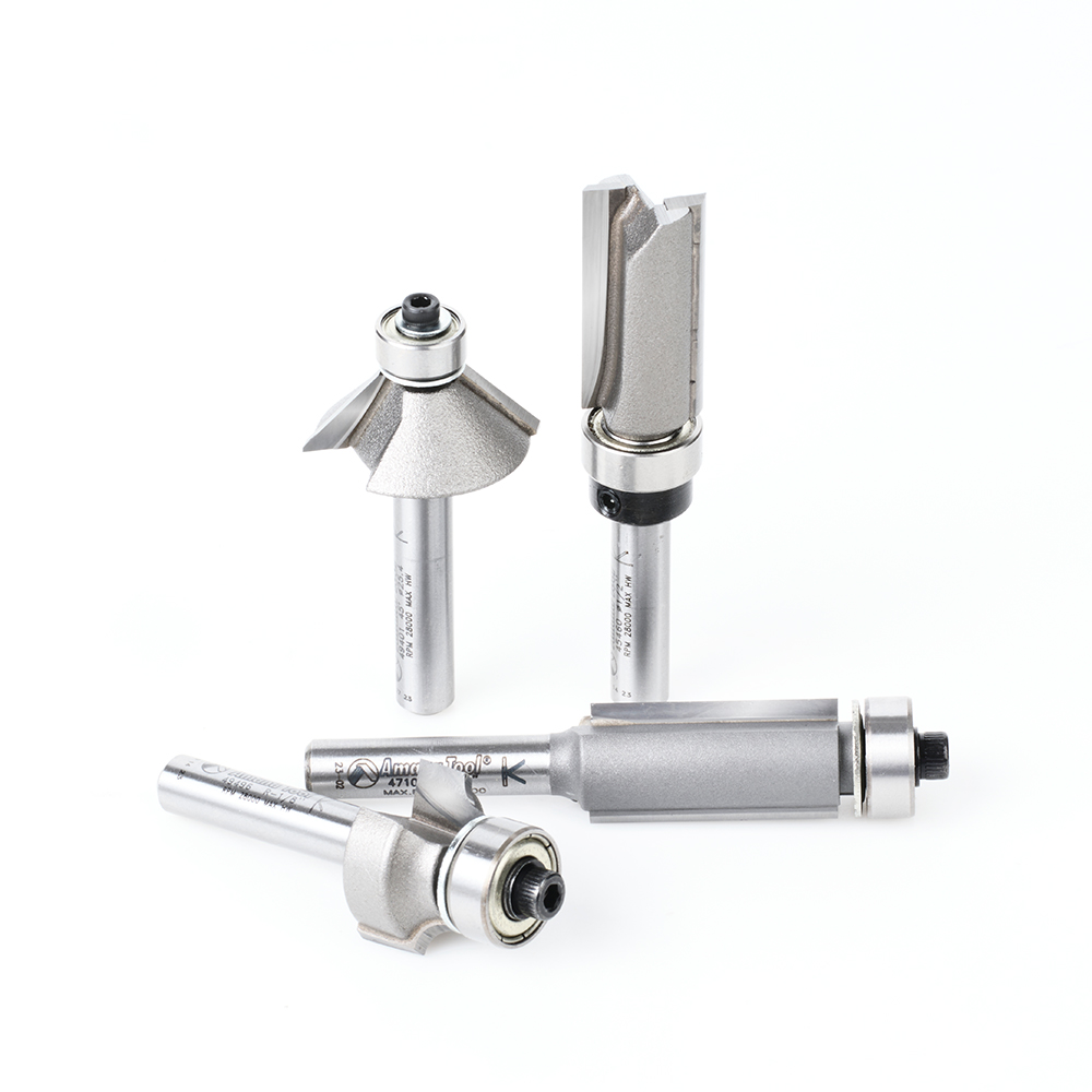 Amana AMS-553 4-Pc 1/4 Inch Shank Compact Router Bit Set