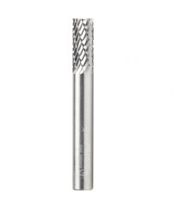 Amana BURS-082 Solid Carbide Cylindrical Shape with End Cut 1/4 Dia x 5/8 x 1/4 Shank Double Cut SB Burr Bit for Die-Grinders