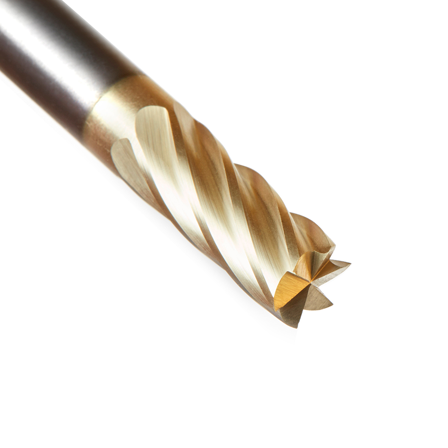 Amana BURS-082NF Solid Carbide Cylindrical Shape with End Cut 1/4 Dia x 5/8 x 1/4 Shank Non-Ferrous ZrN Coated SB Burr Bit for Die-Grinders
