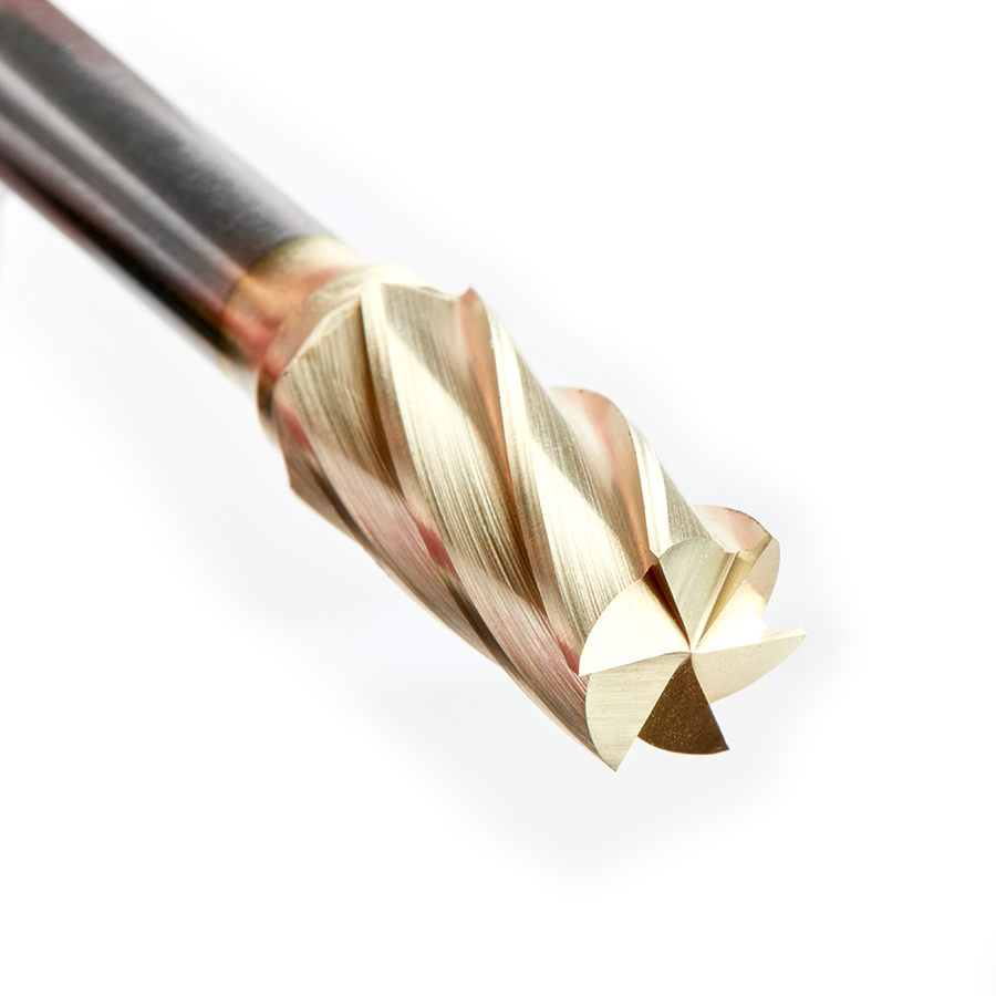 Amana BURS-084NF Solid Carbide Cylindrical Shape with End Cut 3/8 Dia x 3/4 x 1/4 Shank Non-Ferrous ZrN Coated SB Burr Bit for Die-Grinders