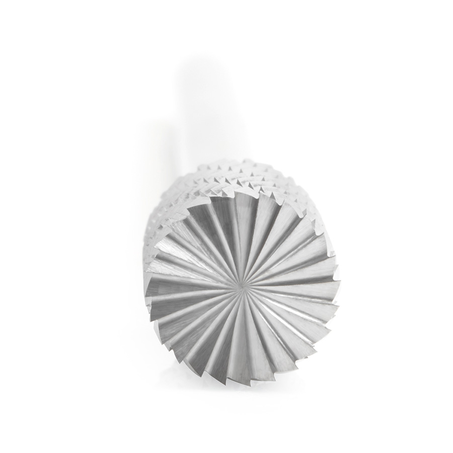 Amana BURS-090 Solid Carbide Cylindrical Shape with End Cut 1/2 Dia x 1 x 1/4 Shank Double Cut SB Burr Bit for Die-Grinders