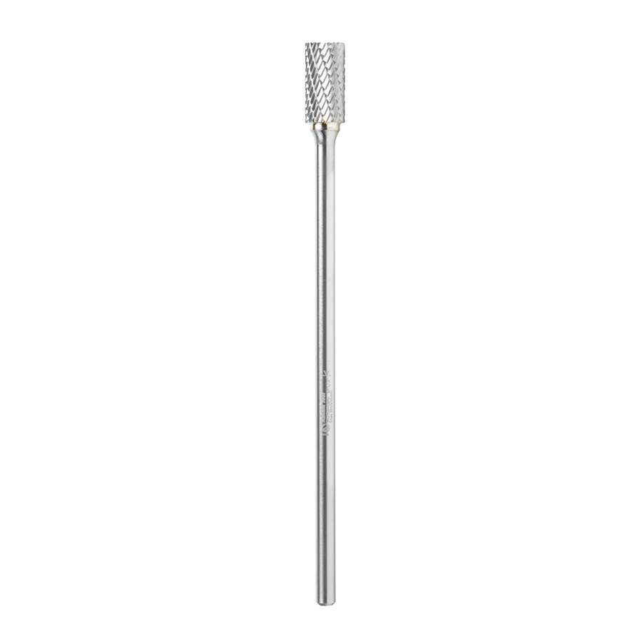 Amana BURS-090 Solid Carbide Cylindrical Shape with End Cut 1/2 Dia x 1 x 1/4 Shank Double Cut SB Burr Bit for Die-Grinders