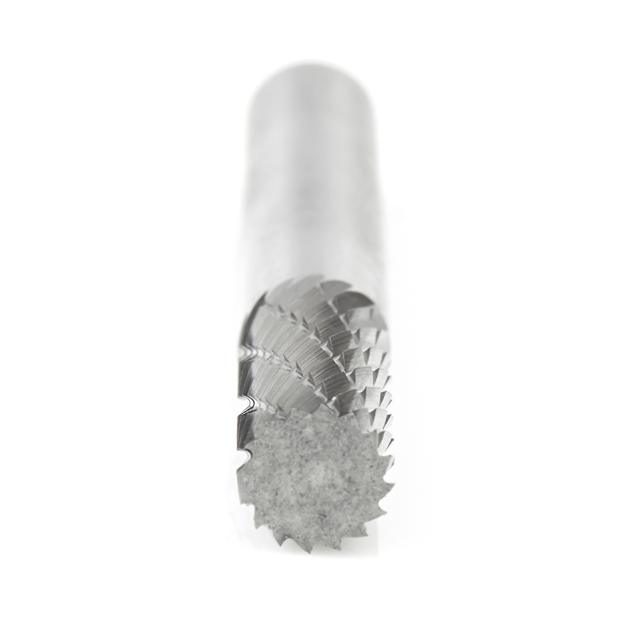 Amana BURS-100 Solid Carbide Cylindrical Shape with No End Cut 1/4 Dia x 5/8 x 1/4 Shank Double Cut SA Burr Bit for Die-Grinders