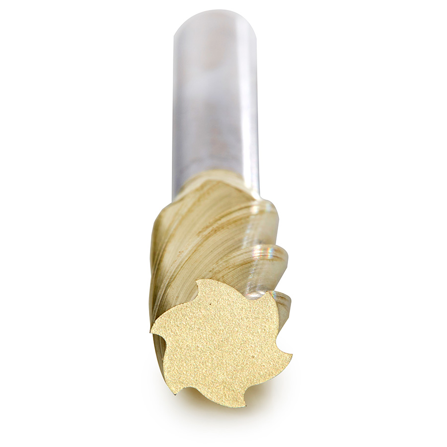 Amana BURS-102NF Solid Carbide Cylindrical Shape with No End Cut 3/8 Dia x 3/4 x 1/4 Shank Non-Ferrous ZrN Coated SA Burr Bit for Die-Grinders