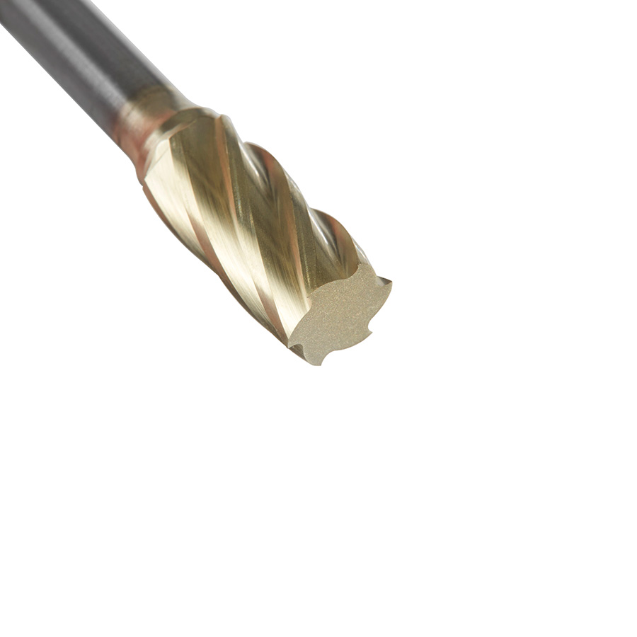 Amana BURS-102NF Solid Carbide Cylindrical Shape with No End Cut 3/8 Dia x 3/4 x 1/4 Shank Non-Ferrous ZrN Coated SA Burr Bit for Die-Grinders