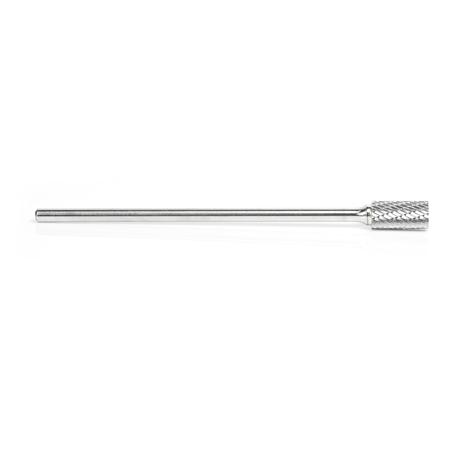 Amana BURS-105 Solid Carbide Cylindrical Shape with No End Cut 1/2 Dia x 1 x 1/4 Shank Double Cut SA Burr Bit for Die-Grinders