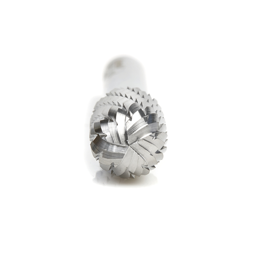 Amana BURS-122 Solid Carbide Radius Cylinder Shape 3/8 Dia x 3/4 x 1/4 Shank Double Cut SC Burr Bit for Die-Grinders