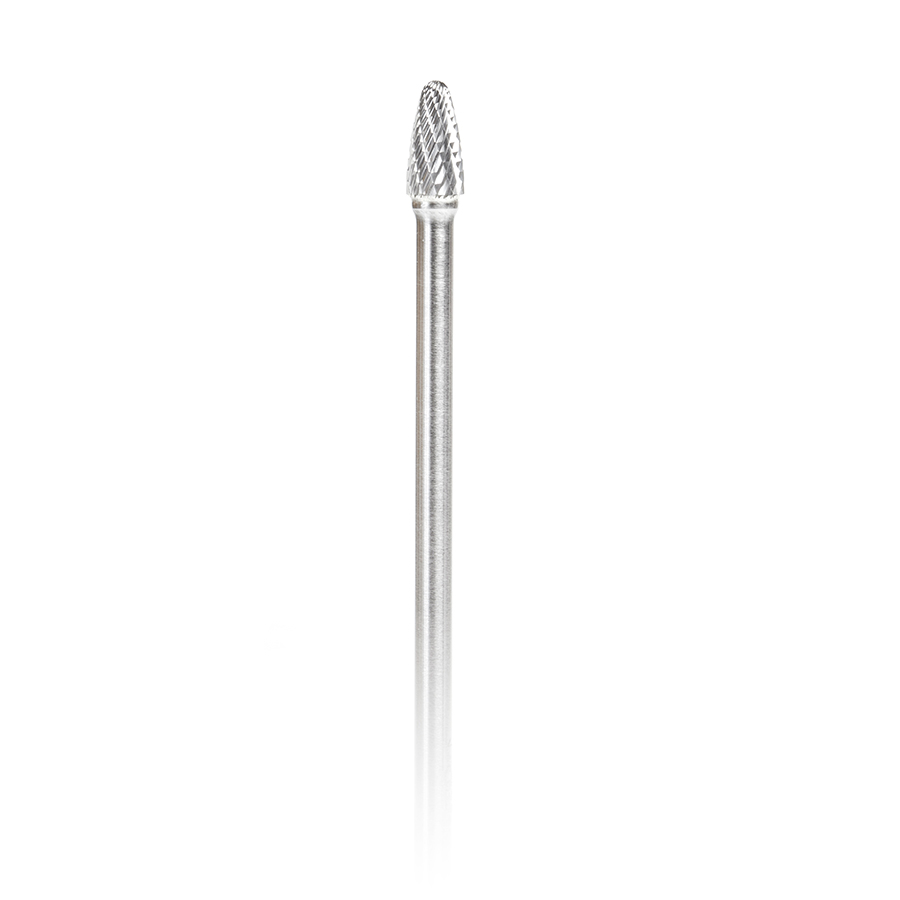 Amana BURS-143 Solid Carbide Tree Shape 3/8 Dia x 3/4 x 1/4 Shank Double Cut SF Burr Bit for Die-Grinders