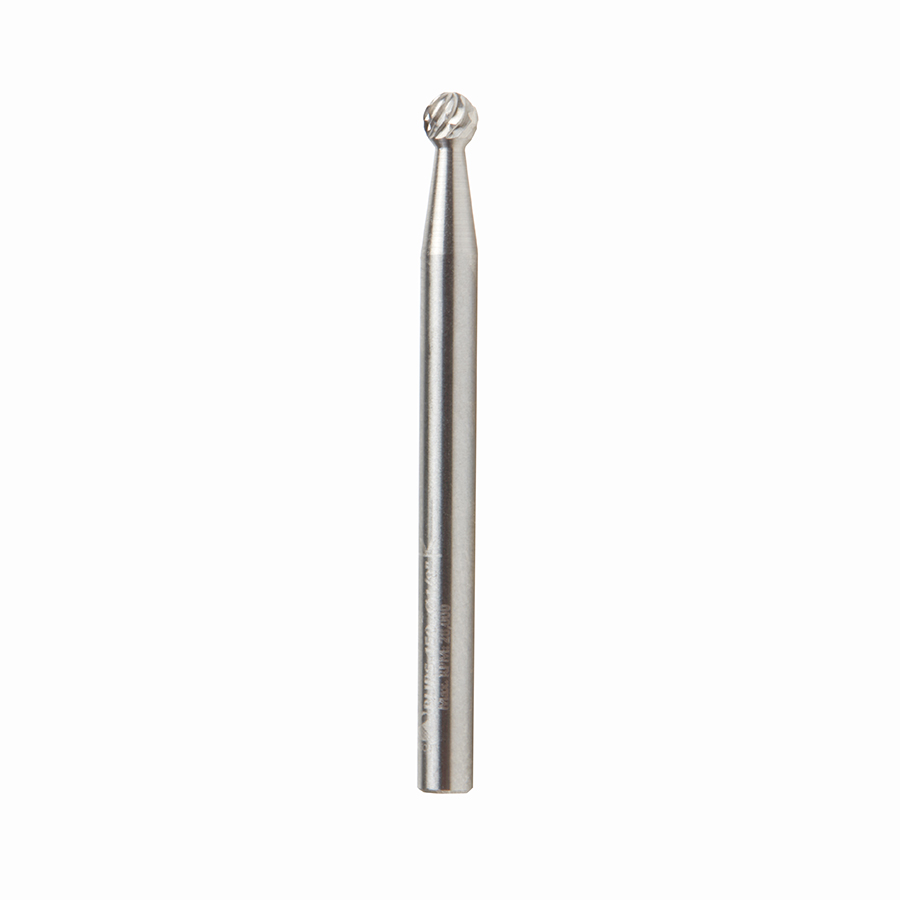 Amana BURS-150 Solid Carbide Ball Shape 1/8 Dia x 1/8 x 1/8 Shank Double Cut SD Burr Bit for Die-Grinders