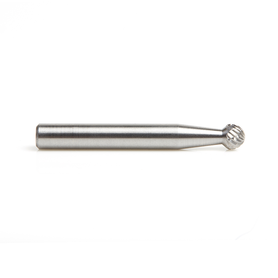 Amana BURS-152 Solid Carbide Ball Shape 1/4 Dia x 7/32 x 1/4 Shank Double Cut SD Burr Bit for Die-Grinders